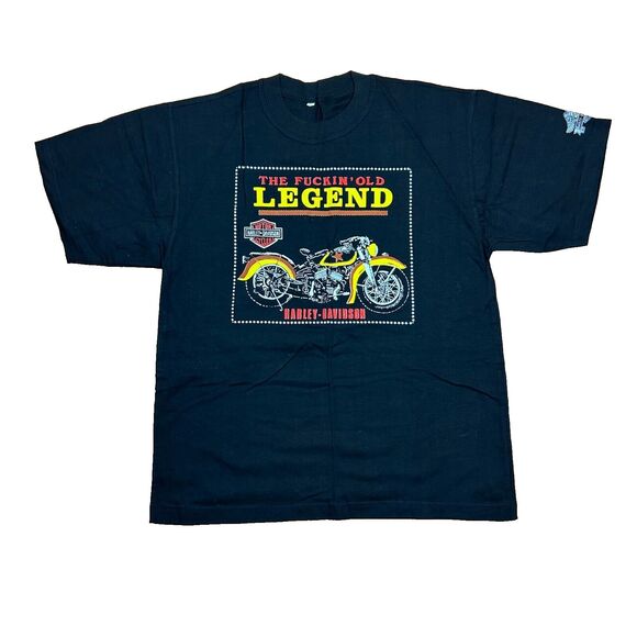 Vtg Y2K PRINTED Harley Davidson Shor Sleeve T-Shirt Motorcycle Mens Sz XXL - Picture 1 of 5